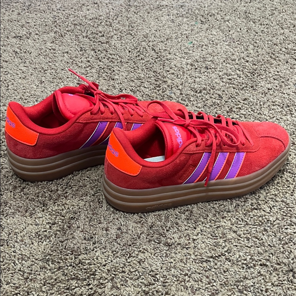 Adidas Women's Red and Purple Sneakers